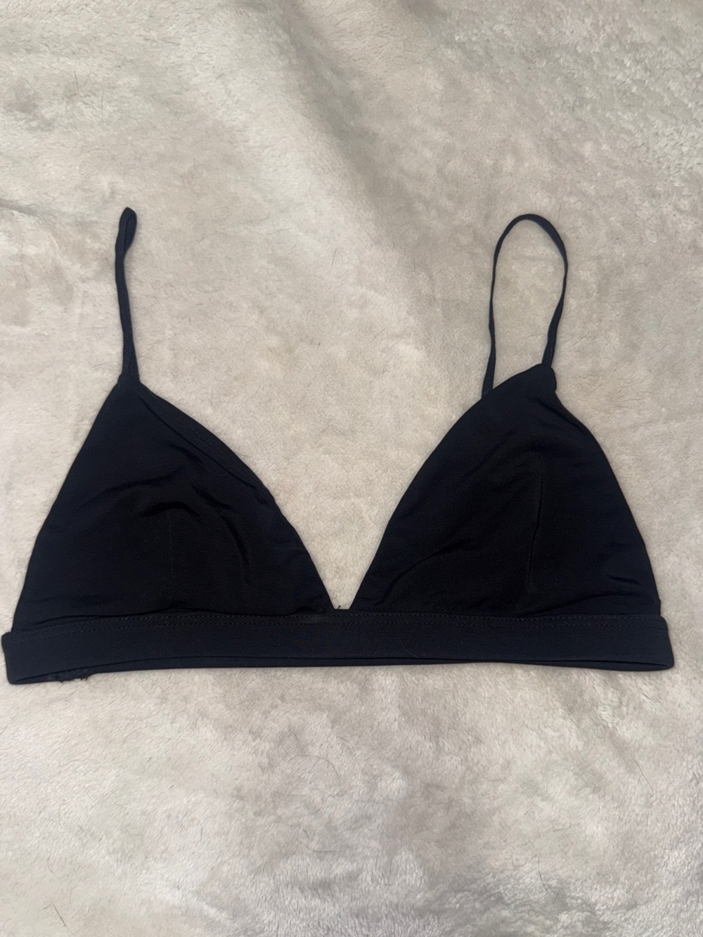 Everyday Black Triangle Bralette with Thin Straps